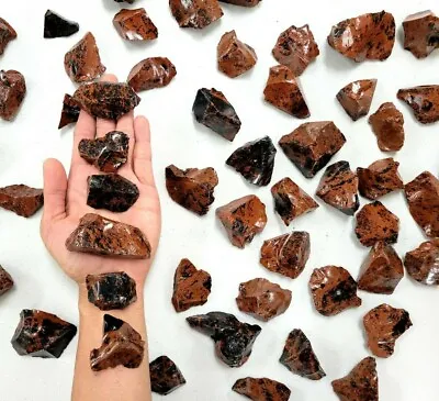 Raw Mahogany Obsidian Crystal Chunks Bulk Rough Stones Black Crystals Gemstones • $32.95
