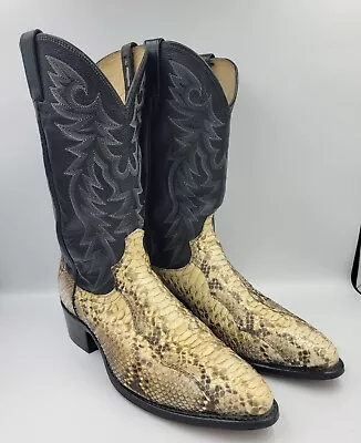 Vtg Dan Post Exotic Snake Skin Python Leather Boots Western Cowboy Mens Size 12D • $245