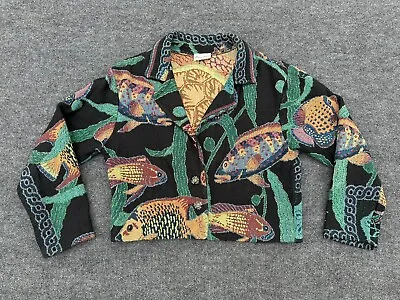 Vintage Women's Paco Soler Fish Turtle Frog Tapestry Jacket Womens Medium Large • $49.99