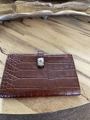 Vintage Lauren Ralph Lauren Croc Embossed Red Leather Wallet • $24.99