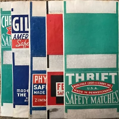 1940s Lot Of 5 Old Vintage Safety Matches  MATCH BOX LABELS - Pennsylvania • $15