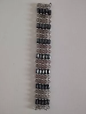 Magnetic Hematite And Clear Bead Necklace Wrap Bracelet • £2