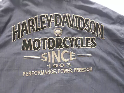 Harley Davidson Mens XL Grey Short Sleeve Mechanic Button Shirt HD Motorcycles • $55