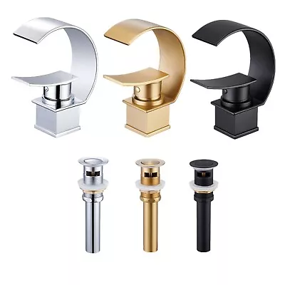 Mondawe Bathroom Sink Basin Faucet Waterfall Spout Mixer Tap Single Handle&Hole • $94.40