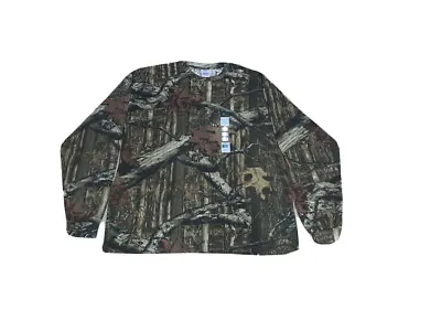2XL Mossy Oak Long Sleeve Camo Hunting Shirt Cotton Blend Crew Break Up Pattern • $12.49