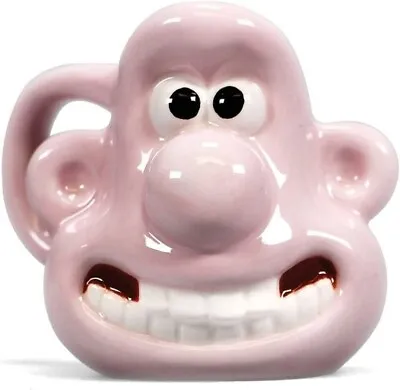 Wallace And Gromit Mug Head Shaped Ceramic Aardman - Wallace Pink • £14.85