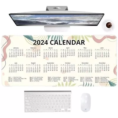 2024 Mouse Pad Calendar For Desk Desk Pad Mat Computer Desk Mat Large For Des... • $16.01