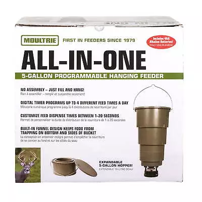 5-Gallon All-In-One Hanging Broadcast Deer Feeder With Adjustable Timer New • $54.89