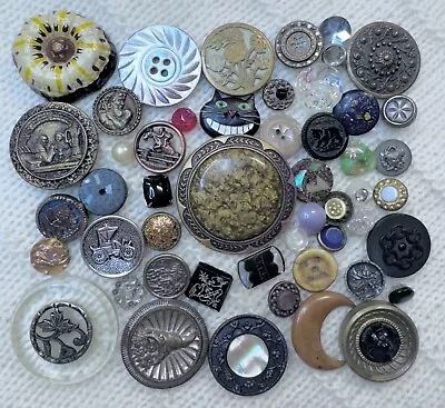 50 Antique Vintage Buttons Assorted Lot No Junk 42 • $9.99