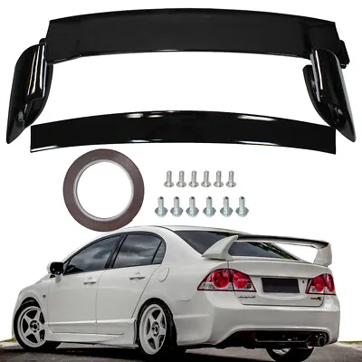 For 06-11 Civic 4DR Sedan Gloss Black Painted Mugen Style RR Trunk Wing Spoiler • $59.90