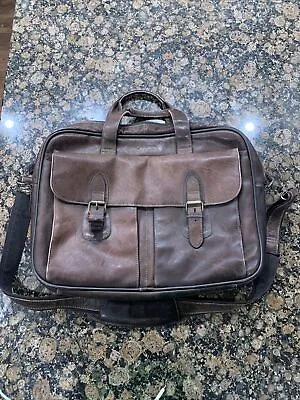 FRANKLIN COVEY 33844 Laptop BRIEFCASE Padded Messenger Bag LEATHER CARRY-ON • $59.99