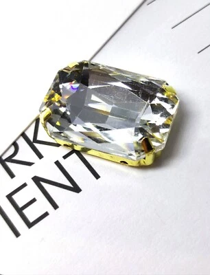 £1.99 • Buy 1pc 18x27mm Clear Gold Claw Octagon Rectangle Sew On Glass Crystal Rhinestone