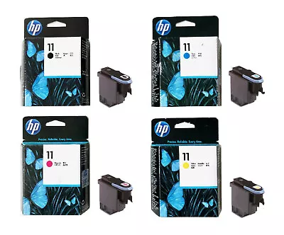 4 X Original Print Head HP Color Inkjet CP1700 / No. 11 Black Cyan Magenta • $893.87