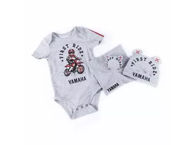 Official Yamaha REVS Grey Baby Bodysuit Beanie & Toy Gift Set • £35.50