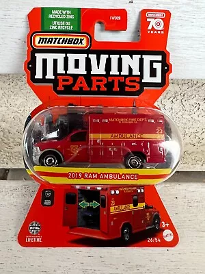 Matchbox Moving Parts 2019 Ram Ambulance Red 2023 • $8.99