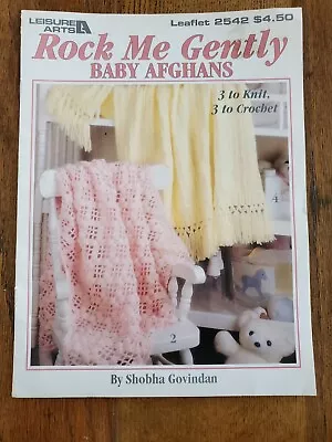 Rock Me Gently Baby Afghans 6 Designs Knit & Crochet Pattern Book • $4.50