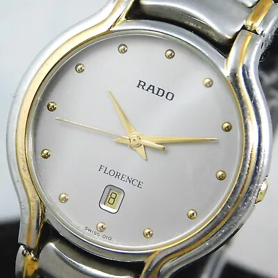 Rado Florence 129.3644.4 Silver Men's Vintage Watch Swiss Quartz E906 • $128