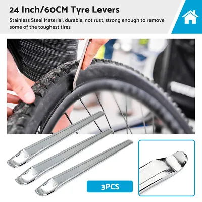 3PCS 24  Tyre Lever Bar Removal Tire Irons Chrome Car Bike Motorcycle Motorbike • $35.99