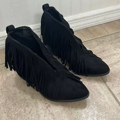 Coconuts By Matisse Black Fringe  Boots Booties • $18