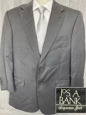 Bespoke Jos A Bank Gold Herringbone Grey Sport Coat 2-Button Wool 40 Short (t18) • $45