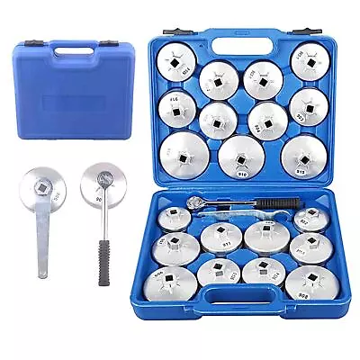 23Pcs Cup Type Aluminium Oil Filter Wrench Removal Socket Remover Tool Set Kit • $47.35