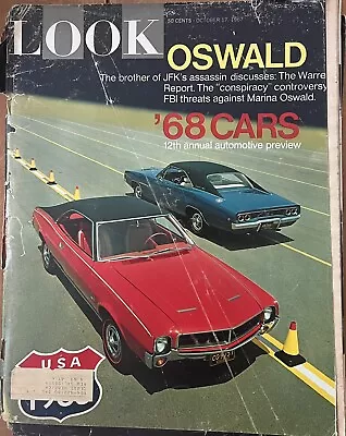 VINTAGE LOOK MAGAZINE October 17 1967 ‘68 Cars 12th Annual Automotive Preview • $4.90