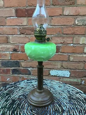 Antique Victorian Oil Lamp Green Font • £75