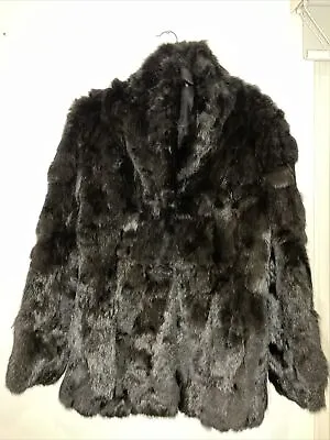OPERA Vintage Genuine Rabbit Fur Jacket ~Black ~ M   Beautiful!   EUC • $69.94