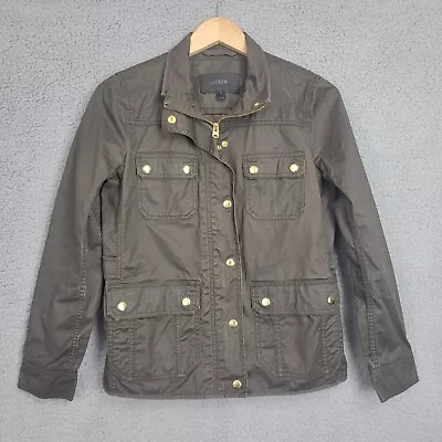 J CREW  Downtown Field Jacket Mossy Brown/Olive Green Waxed Size  S Small FLAWS! • $19.99