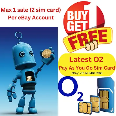 2X O2 Sim Card New Sealed Pay As You Go 02 GREAT PRICE PHONETABLET CLASSIC WiFi • £0.99