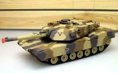 16  1:24 RC Airsoft Battle Tan Military NEW W/ Lights BB Turret R/C M1A2 Abrams • $78.95