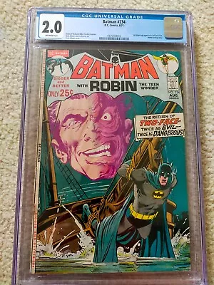 Batman #234 First SA Appearance Of TWO FACE Iconic Neal Adams Cover CGC 2.0 • $249.95