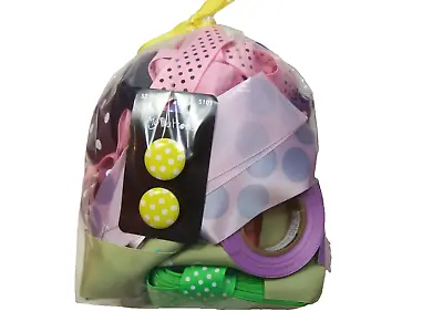 Polka Dot Ribbon Scraps 1 Pound Ribbon Remnants Grab Bag Craft Supplies 530 • $8.20
