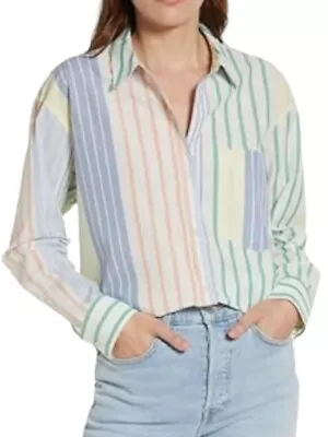 Rails Arlo Portifino Pastel Stripe Button Down Shirt Sz M • $22