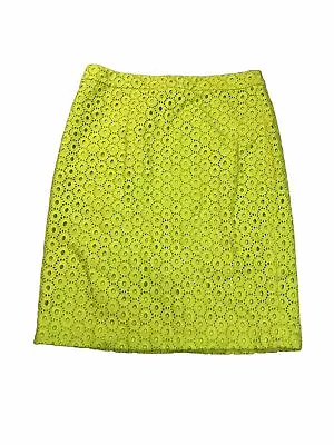 NEW J. Crew Women's Green Eyelet No. 2 Pencil Skirt - 6 • $34.97