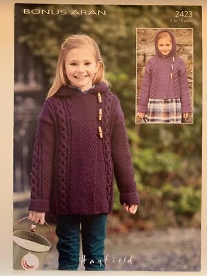 £3.99 • Buy Hayfield 2423 Girls Duffle Coat Knitting Pattern. 2-13 Years. Aran. New