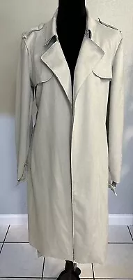 Joan Vass Topper Trench Style Jacket Faux Micro Suede Size Large Women's • $30