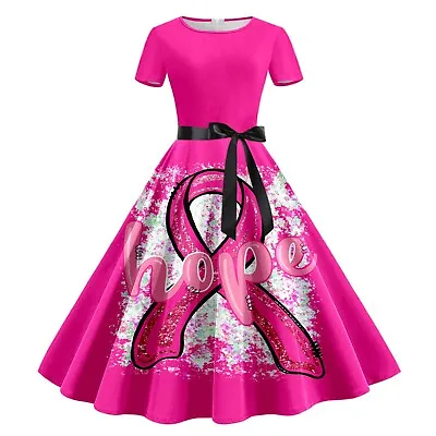 $30.67 • Buy Cancer Dress Women Breast Cancer Dress Pink Ribbon Breast Cancer Awareness