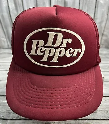 Rare Solid Vintage Competition Pro Dr. Pepper Mesh Back Snapback Hat Cap Foam • $24.50