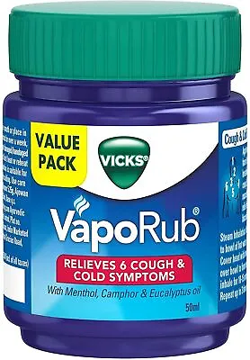 Vicks Vaporub Relieves 6 Cold Symptoms 50ml / 1.69 Oz (Pack Of 1) • $10.44