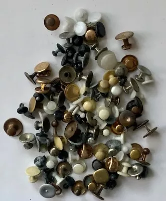 RARE! 100 + Antique Victorian Edwardian Shirt Studs Collar Buttons - MIX  • £105.41