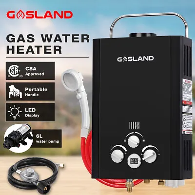 GASLAND Tankless LPG Gas Water Heater 12V Pump Instant Hot Camping Shower System • $199.99