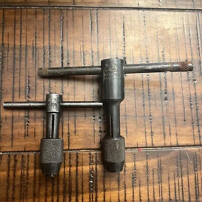 Vintage Greenfield Tool & Die GTD No.329 & 338  T-Handle MACHINIST Tap Wrenches • $49.99