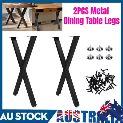 2pcs Metal Table Legs 71x40cm Desk Legs X-Shape Dining Coffee Table Legs AUS • $81.98