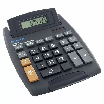 £4.99 • Buy Jumbo Calculator 8 Digits Large Buttons School Office Desk Tilt Pop Up Solar