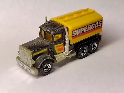 Vintage 1981 Matchbox 1:80 Black Peterbilt SuperGas Tanker Truck #56 80s • $6.99