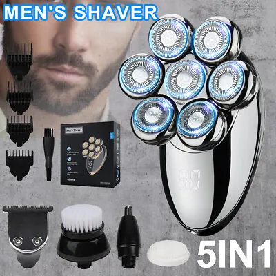 7D 5-in-1 Shaver Cordless Hair Trimmer Bald Head Razor Electric For Men Wet Dry • $19.73
