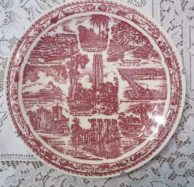 Florida Empire Of The Sun By Vernon Kilns 10.5  Collectors Plate With Mount • $17