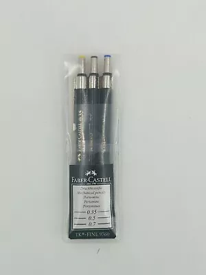 Faber Castell Tk-Fine Lead Pencils 0.35mm 0.5mm & 0.7mm - 3 Pencils • $19.99