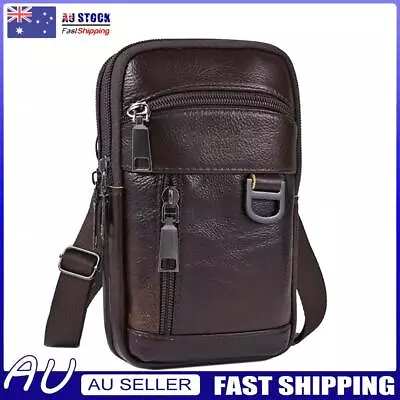 Vintage Men Cowhide Leather Shoulder Crossbody Bag Waist Fanny Pack Belt Purse * • $13.60